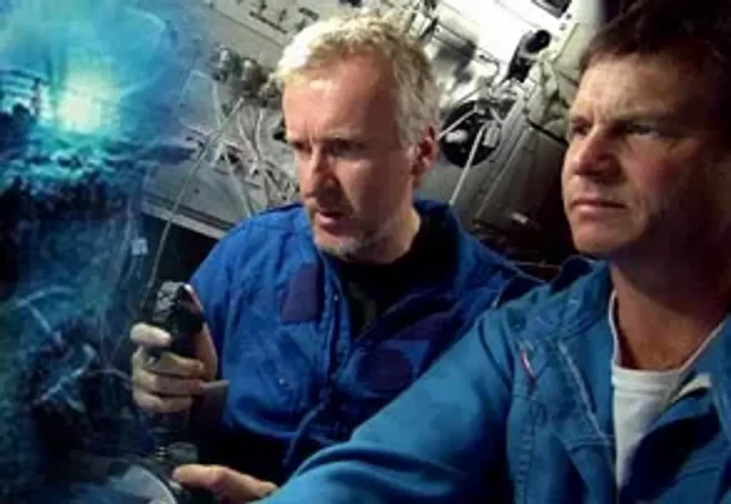 Jim Cameron and Bill Paxton in the Mir Submersible exploring Titanic in Ghosts of the Abyss